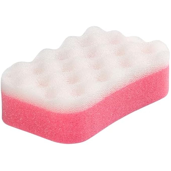 Manicare Luxury Massage Bath Sponge, Wash Exfoliate And Massage, Shower Body Scrubber, Pink Double Sided Cleaning Sponge, Durable And Long lasting, Lather And Use With Shower Gel Or Body Wash - Image 4